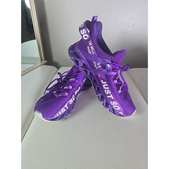 JUST SO SO Mens Running Athletic Sneakers Sport Shoes Non-Slip Purple Size 8 - Picture 1 of 8